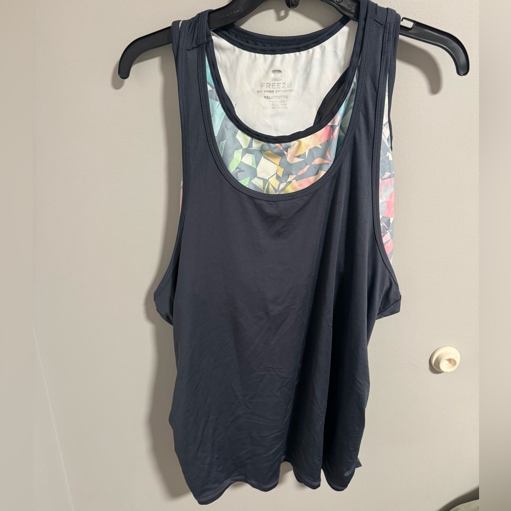 Navy and Multicolor Tank Top